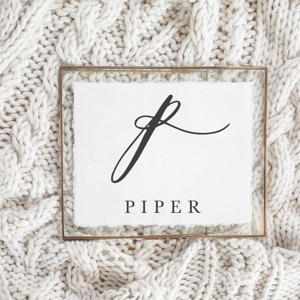 Personalized Calligraphy Initial Print