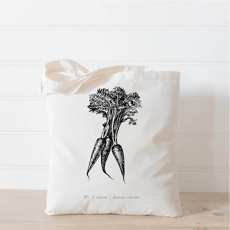 Fruits/Veggies Black + White Tote Bag