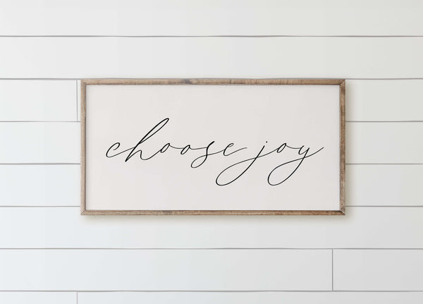 Choose Joy Wood Framed Sign