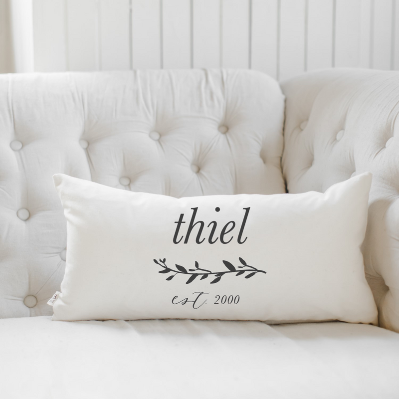 Personalized Last Name With Laurel Lumbar Pillow