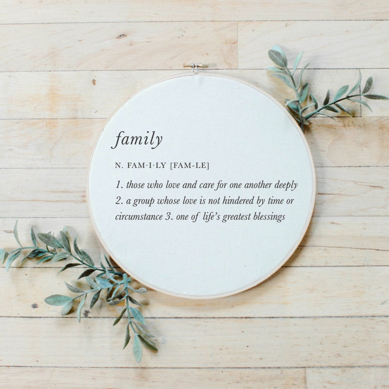 Family Definition Faux Embroidery Hoop