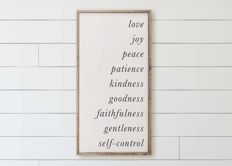 Fruit of The Spirit Wood Framed Sign