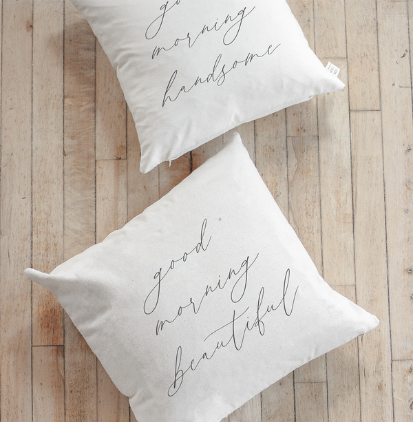 Good Morning Handsome & Good Morning Beautiful Pillow Set