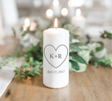 Personalized Heart Initials with Date Candle