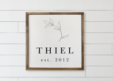 Personalized Last Name with Laurel Wood Framed Sign