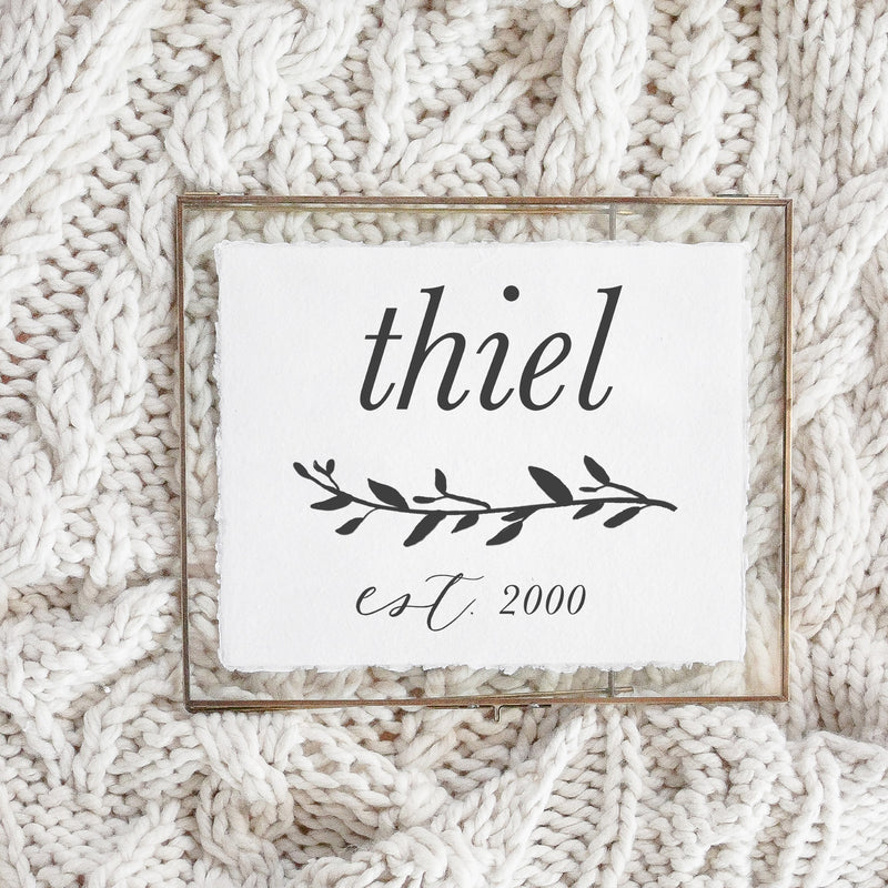 Personalized Last Name with Laurel Print