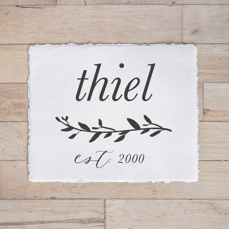Personalized Last Name with Laurel Print