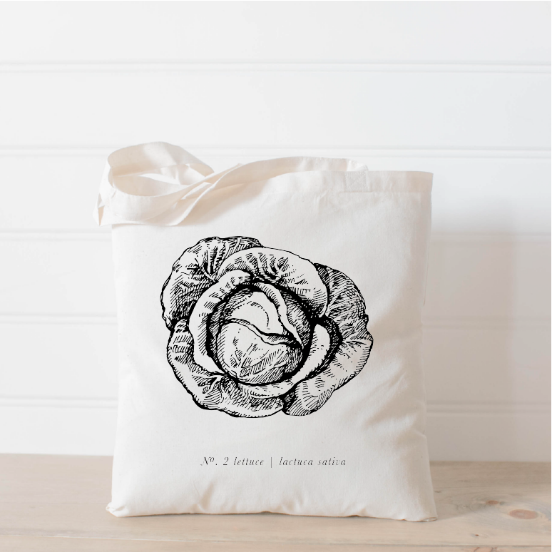 Fruits/Veggies Black + White Tote Bag