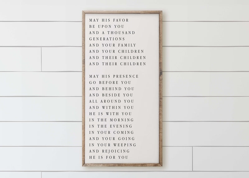 May His Favor Be Upon You Wood Framed Sign