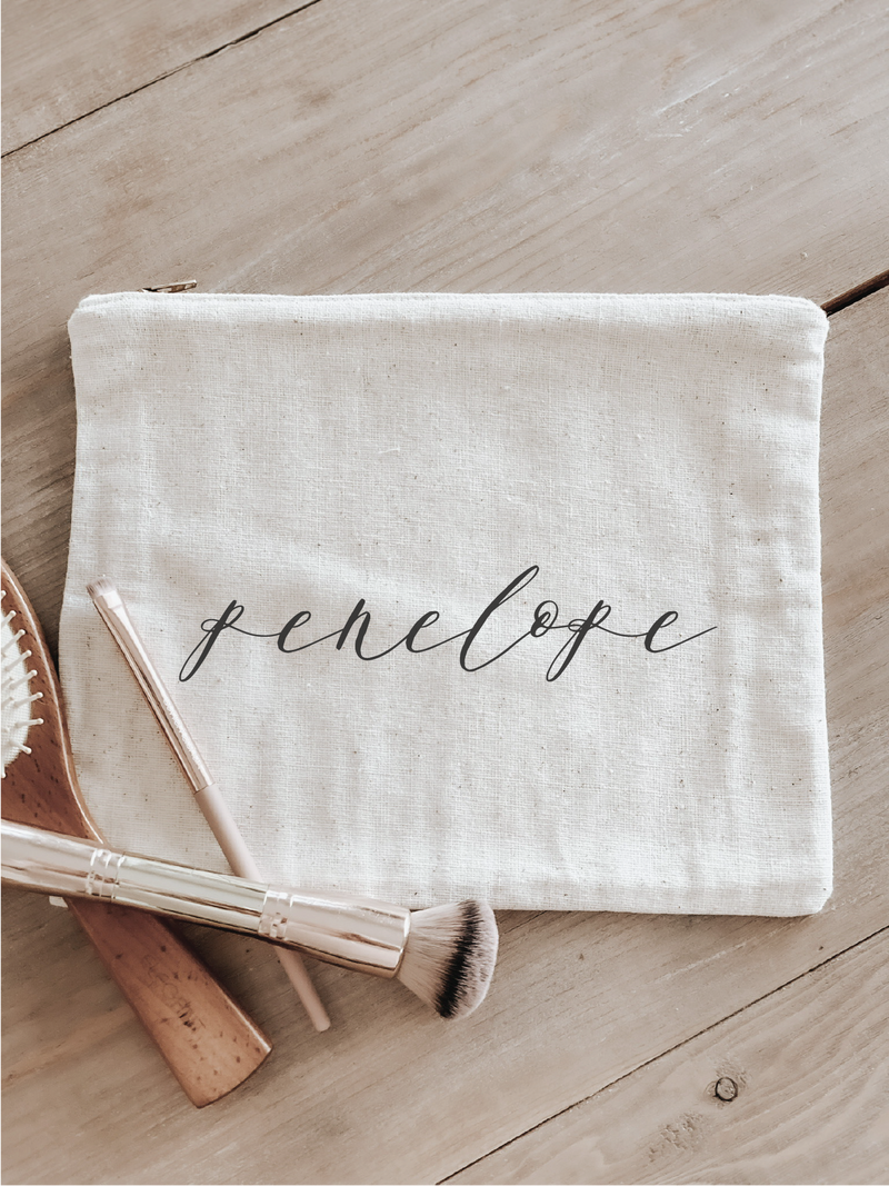 Personalized Calligraphy Name Cosmetic Bag