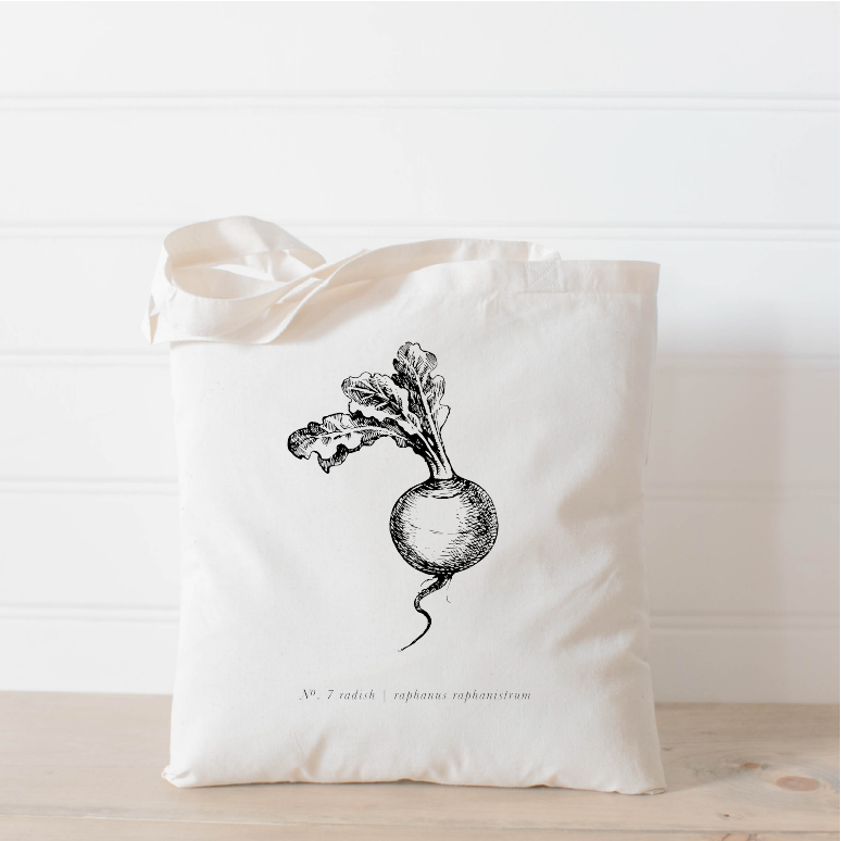 Fruits/Veggies Black + White Tote Bag