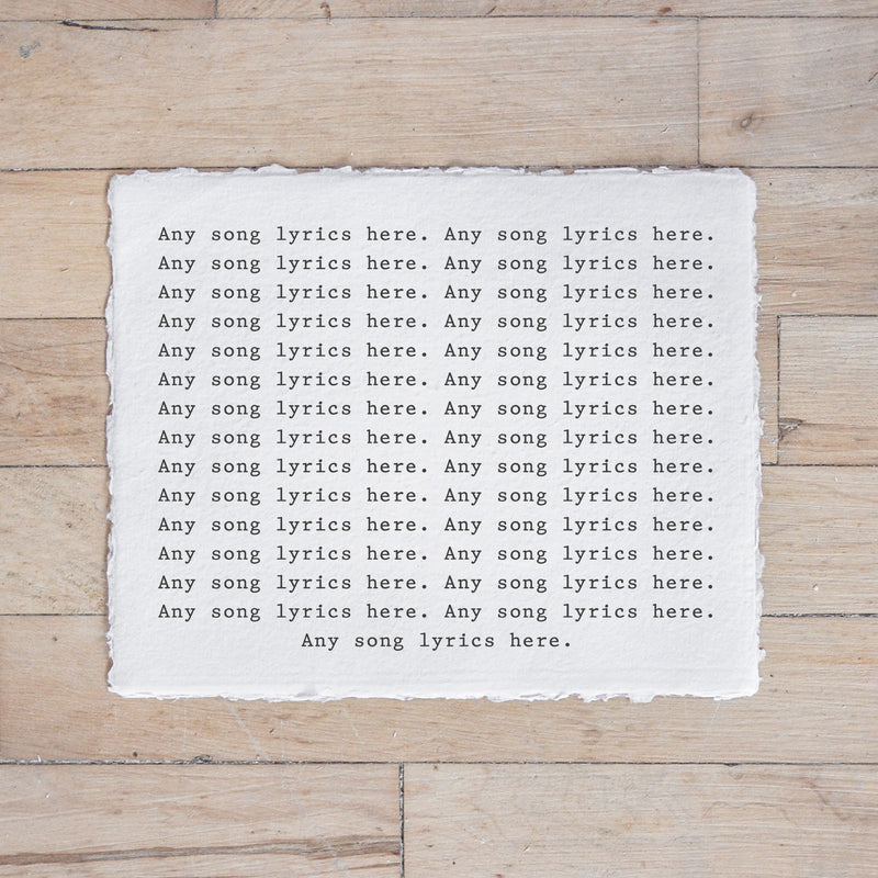 Personalized Song Lyrics Print