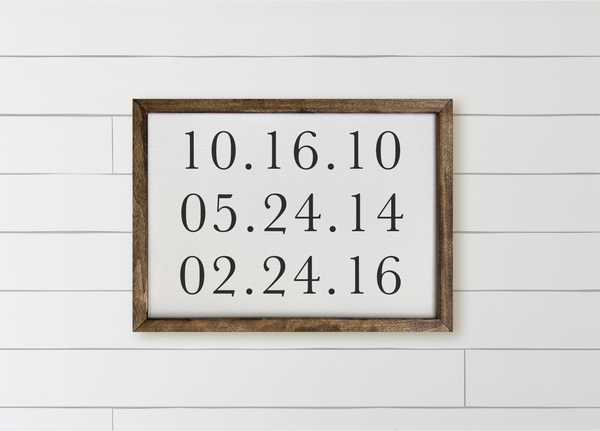 Personalized Special Dates Wood Framed Sign