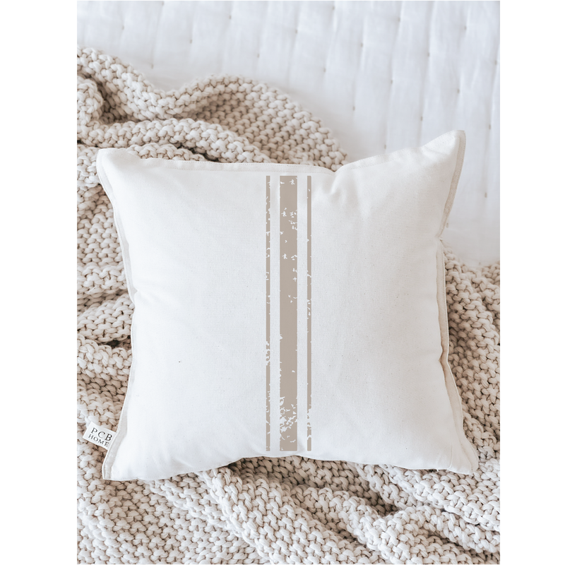 Three Stripe Grain Sack Pillow