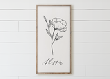 Blossom Wildflower Wood Framed Sign