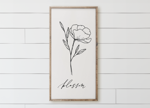 Blossom Wildflower Wood Framed Sign