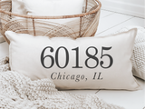 Personalized Zip Code Lumbar Pillow
