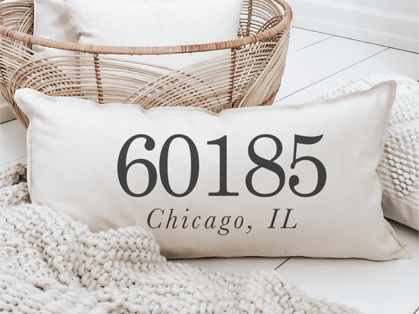 Personalized Zip Code Lumbar Pillow